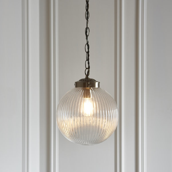 Ribbed glass deals pendant light